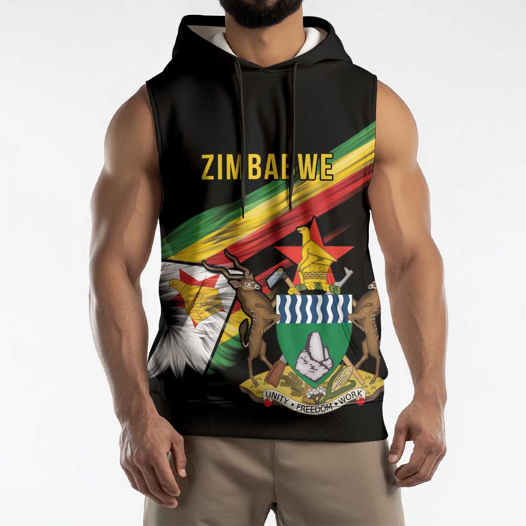 Zimbabwe Wings Flag Sleeveless Hoodie Proudly Zimbabwean - Wonder Print Shop