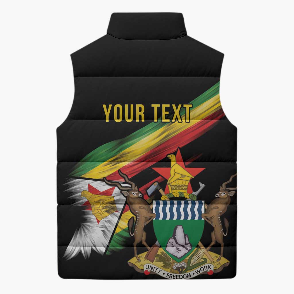 Zimbabwe Wings Flag Sleeveless Puffer Jacket Proudly Zimbabwean - Wonder Print Shop