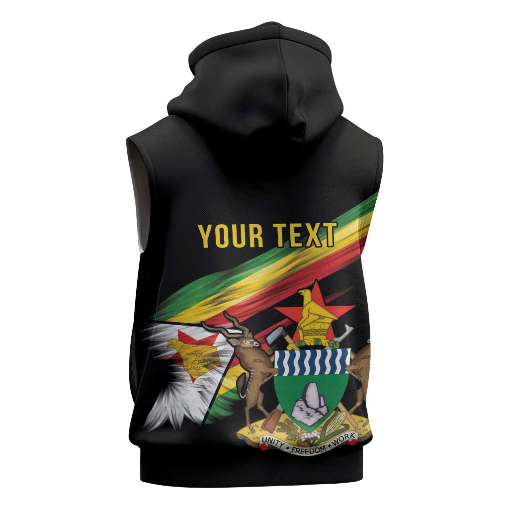 Zimbabwe Wings Flag Sleeveless Zip Hoodie Proudly Zimbabwean - Wonder Print Shop