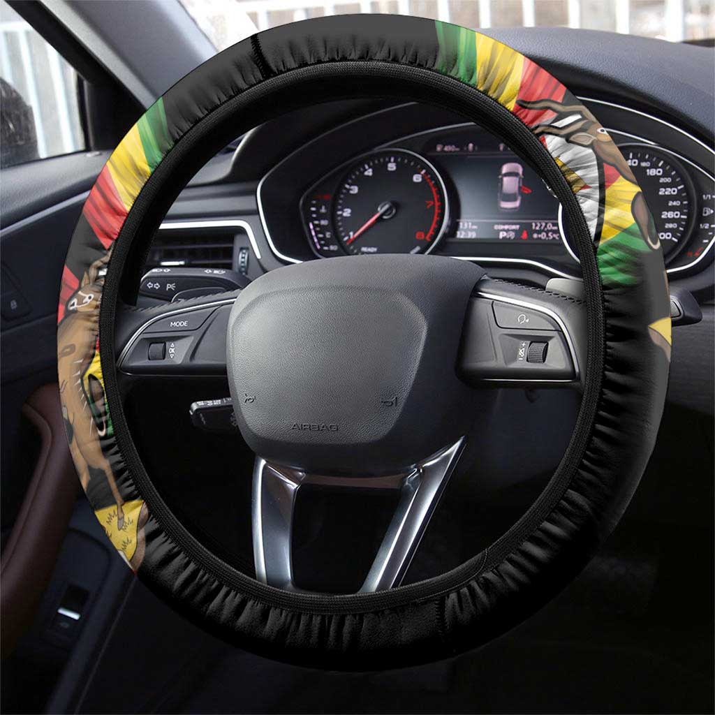 Zimbabwe Wings Flag Steering Wheel Cover Proudly Zimbabwean - Wonder Print Shop