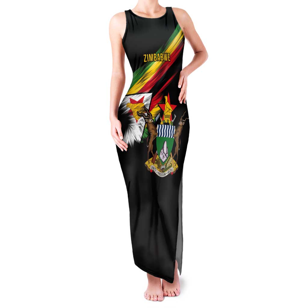 Zimbabwe Wings Flag Tank Maxi Dress Proudly Zimbabwean - Wonder Print Shop