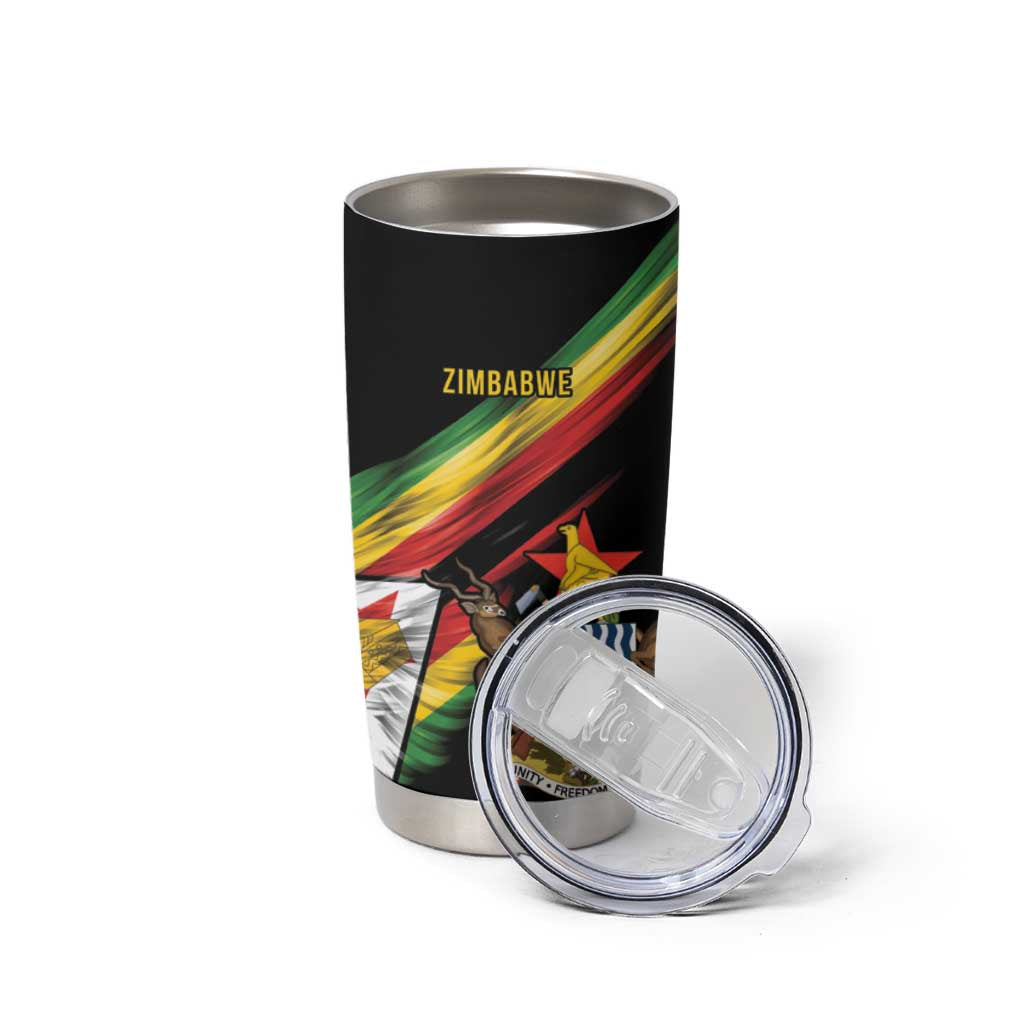 Zimbabwe Wings Flag Tumbler Cup Proudly Zimbabwean - Wonder Print Shop