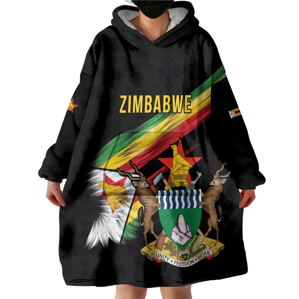 Zimbabwe Wings Flag Wearable Blanket Hoodie Proudly Zimbabwean - Wonder Print Shop