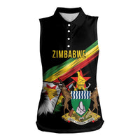 Zimbabwe Wings Flag Women Sleeveless Polo Shirt Proudly Zimbabwean - Wonder Print Shop