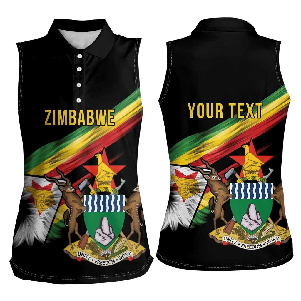 Zimbabwe Wings Flag Women Sleeveless Polo Shirt Proudly Zimbabwean - Wonder Print Shop