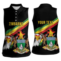 Zimbabwe Wings Flag Women Sleeveless Polo Shirt Proudly Zimbabwean - Wonder Print Shop