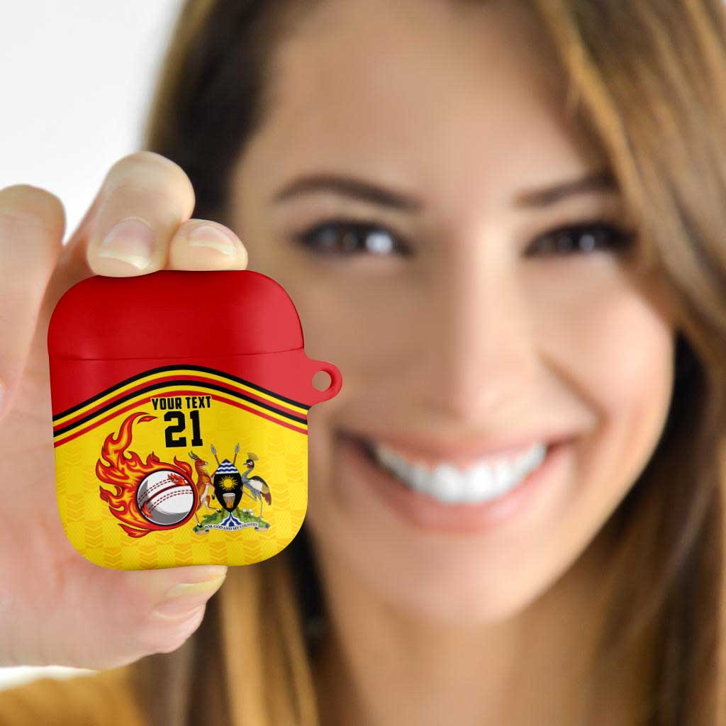 Uganda Cricket Custom AirPods Case Cranes Cricket Ball Fire - Wonder Print Shop