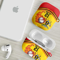Uganda Cricket Custom AirPods Case Cranes Cricket Ball Fire - Wonder Print Shop