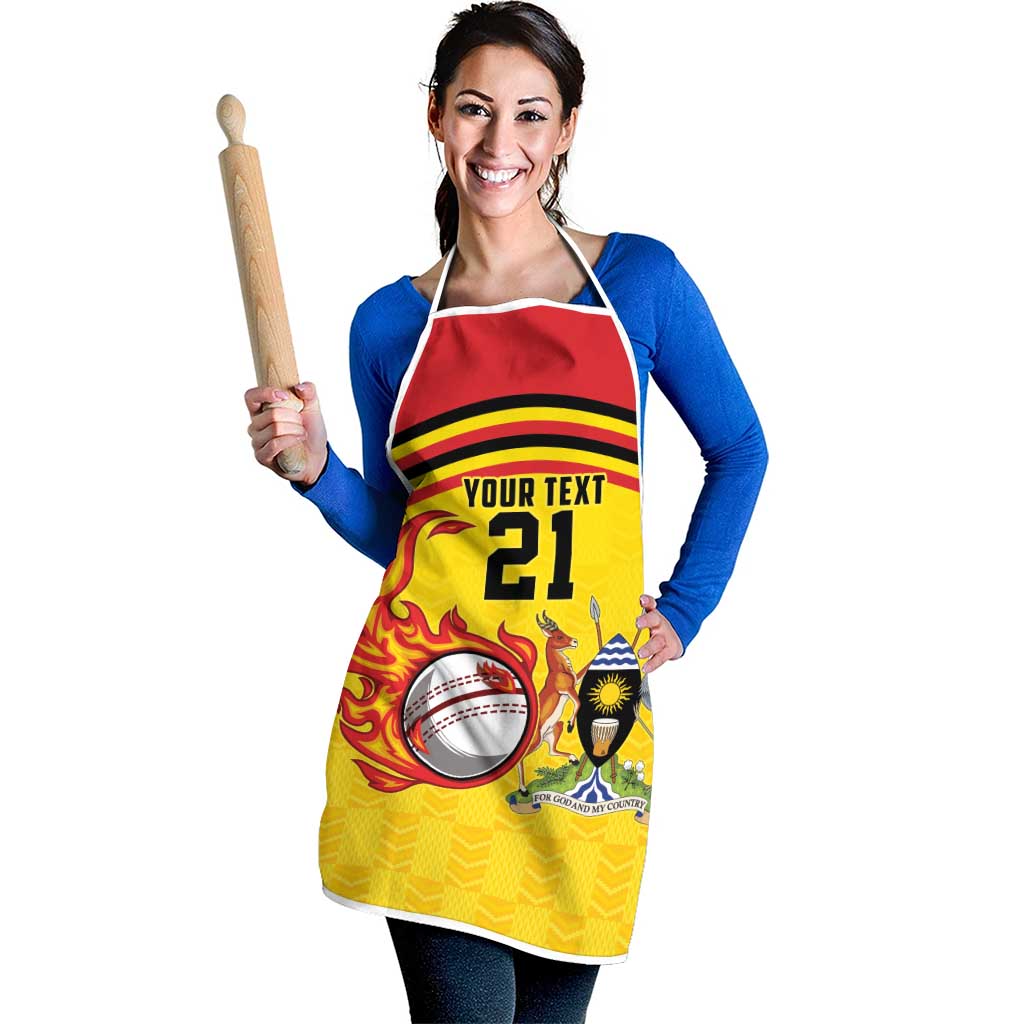 Uganda Cricket Custom Apron Cranes Cricket Ball Fire - Wonder Print Shop