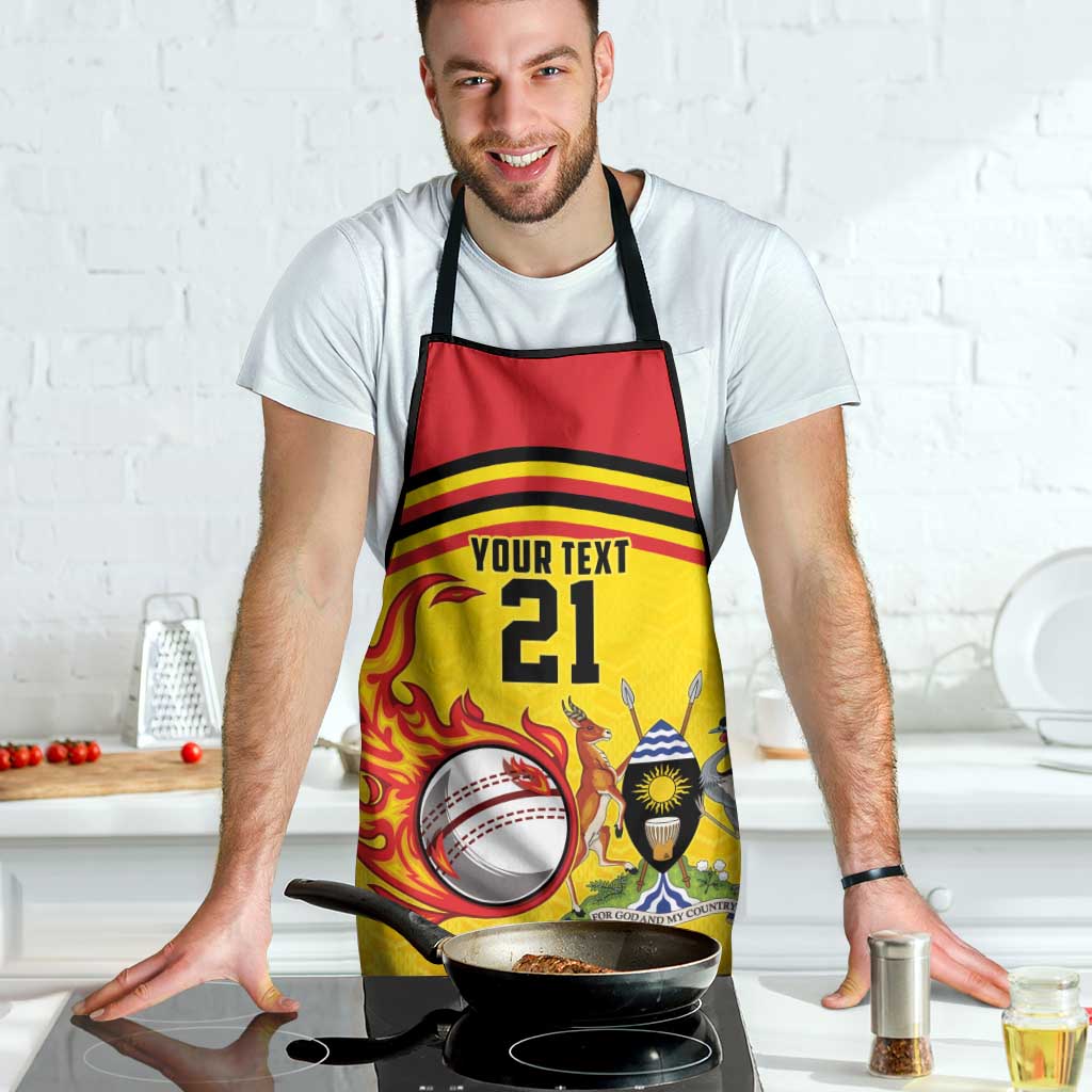 Uganda Cricket Custom Apron Cranes Cricket Ball Fire - Wonder Print Shop