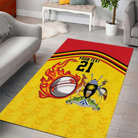 Uganda Cricket Custom Area Rug Cranes Cricket Ball Fire - Wonder Print Shop