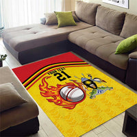 Uganda Cricket Custom Area Rug Cranes Cricket Ball Fire - Wonder Print Shop