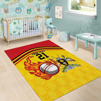 Uganda Cricket Custom Area Rug Cranes Cricket Ball Fire - Wonder Print Shop