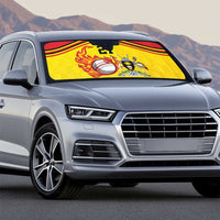 Uganda Cricket Custom Auto Sun Shade Cranes Cricket Ball Fire - Wonder Print Shop