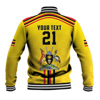 Uganda Cricket Custom Baseball Jacket Cranes Cricket Ball Fire - Wonder Print Shop