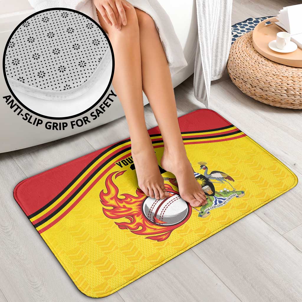 Uganda Cricket Custom Bathroom Set Cranes Cricket Ball Fire - Wonder Print Shop