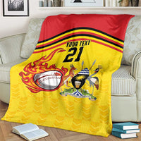 Uganda Cricket Custom Blanket Cranes Cricket Ball Fire - Wonder Print Shop