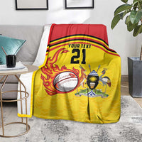 Uganda Cricket Custom Blanket Cranes Cricket Ball Fire - Wonder Print Shop