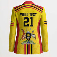 Uganda Cricket Custom Blazer Cranes Cricket Ball Fire - Wonder Print Shop