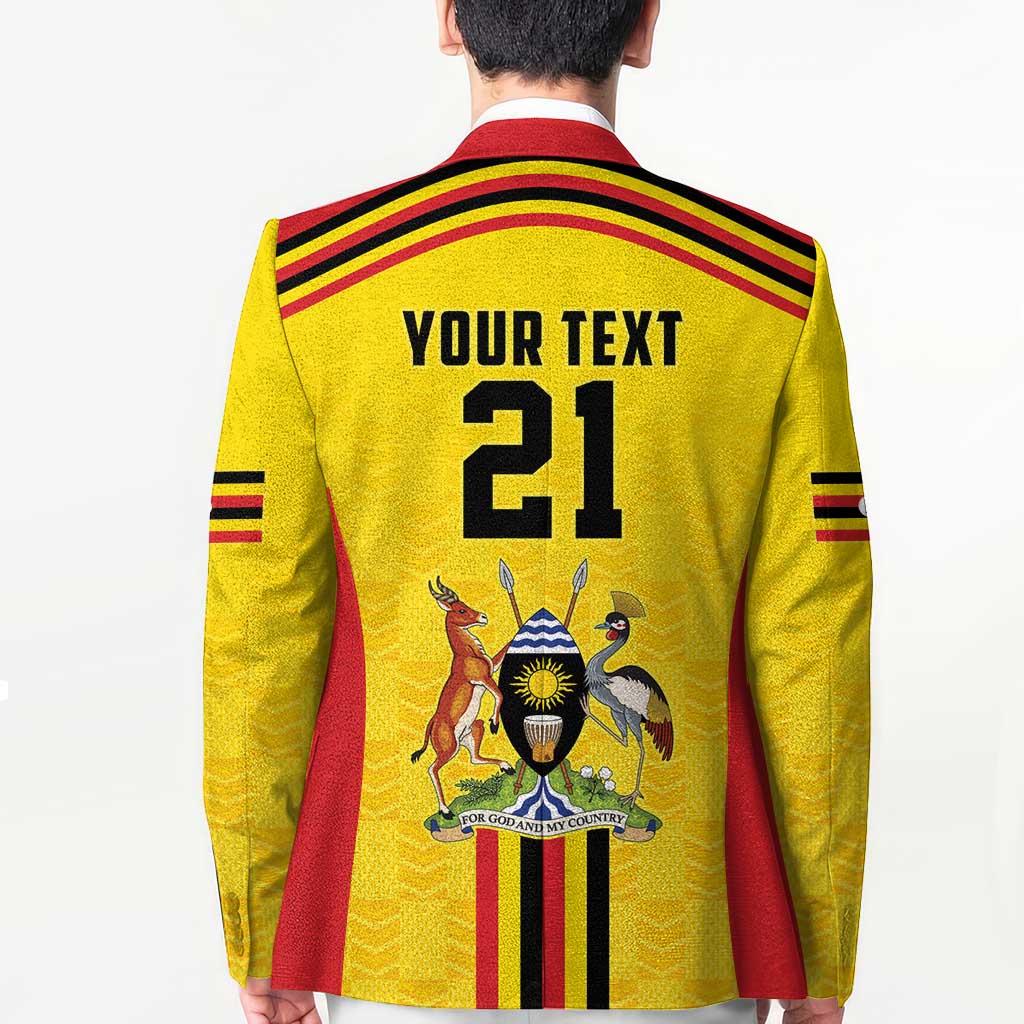 Uganda Cricket Custom Blazer Cranes Cricket Ball Fire - Wonder Print Shop