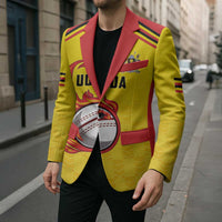 Uganda Cricket Custom Blazer Cranes Cricket Ball Fire - Wonder Print Shop