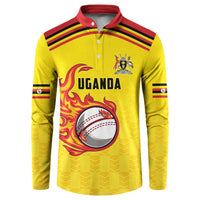 Uganda Cricket Custom Button Sweatshirt Cranes Cricket Ball Fire - Wonder Print Shop