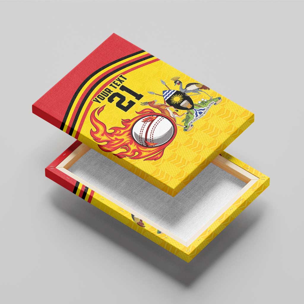 Uganda Cricket Custom Canvas Wall Art Cranes Cricket Ball Fire - Wonder Print Shop