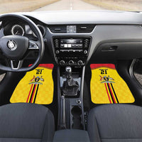 Uganda Cricket Custom Car Mats Cranes Cricket Ball Fire - Wonder Print Shop