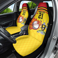 Uganda Cricket Custom Car Seat Cover Cranes Cricket Ball Fire - Wonder Print Shop