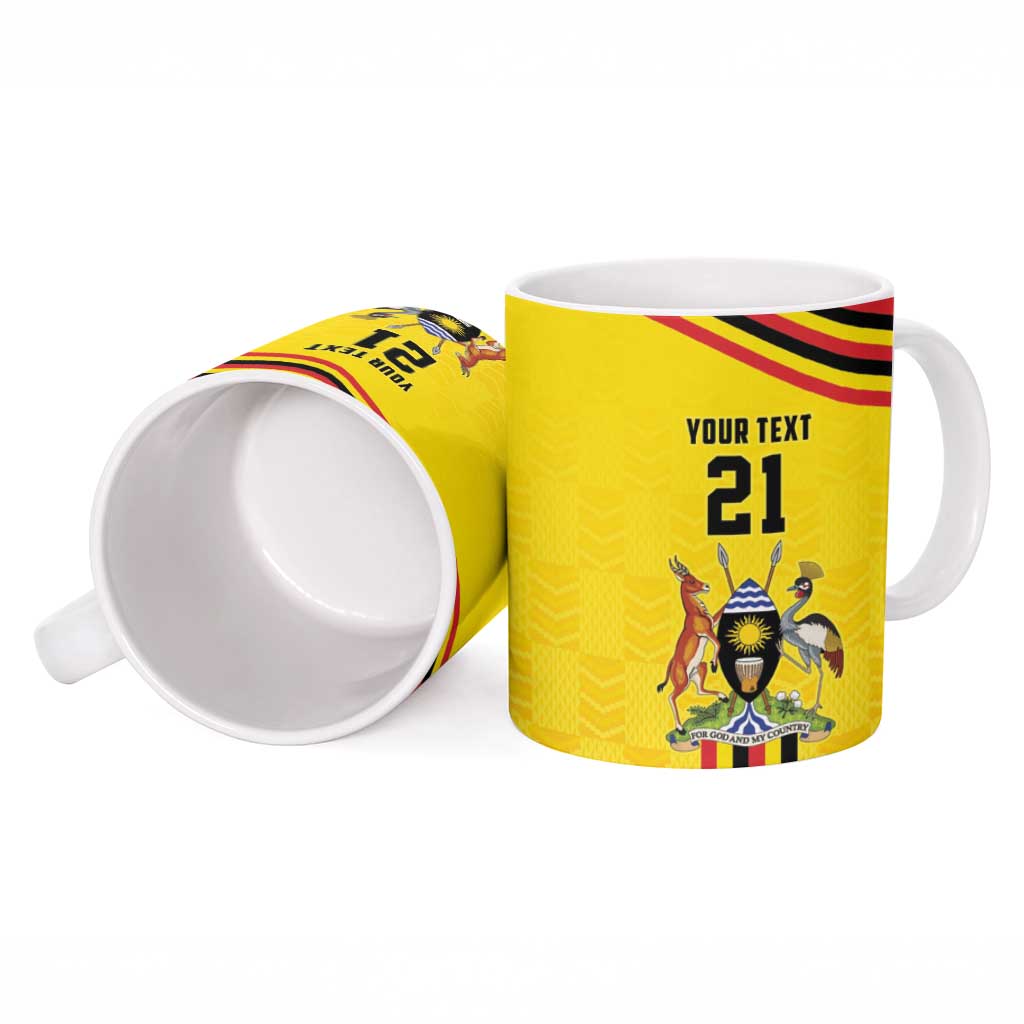 Uganda Cricket Ceramic Mug Cranes Cricket Ball Fire - Wonder Print Shop