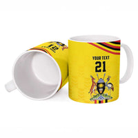 Uganda Cricket Ceramic Mug Cranes Cricket Ball Fire - Wonder Print Shop