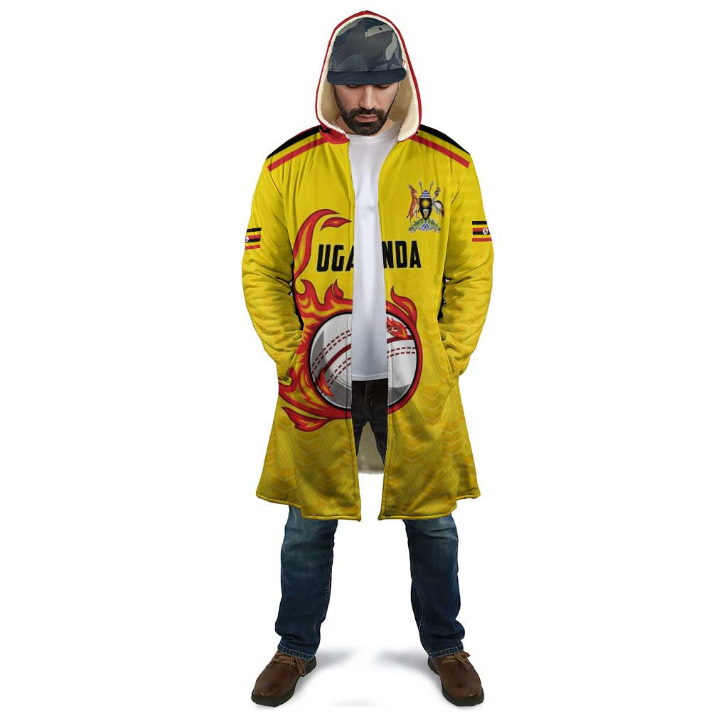 Uganda Cricket Custom Cloak Cranes Cricket Ball Fire - Wonder Print Shop