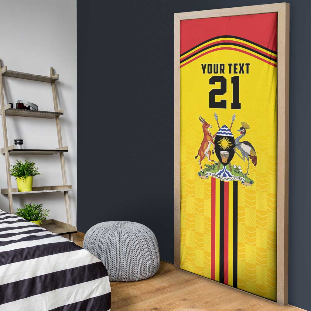 Uganda Cricket Custom Door Cover Cranes Cricket Ball Fire - Wonder Print Shop