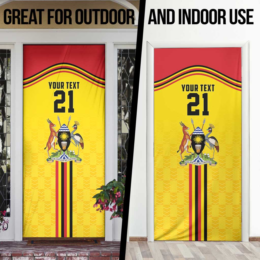 Uganda Cricket Custom Door Cover Cranes Cricket Ball Fire - Wonder Print Shop