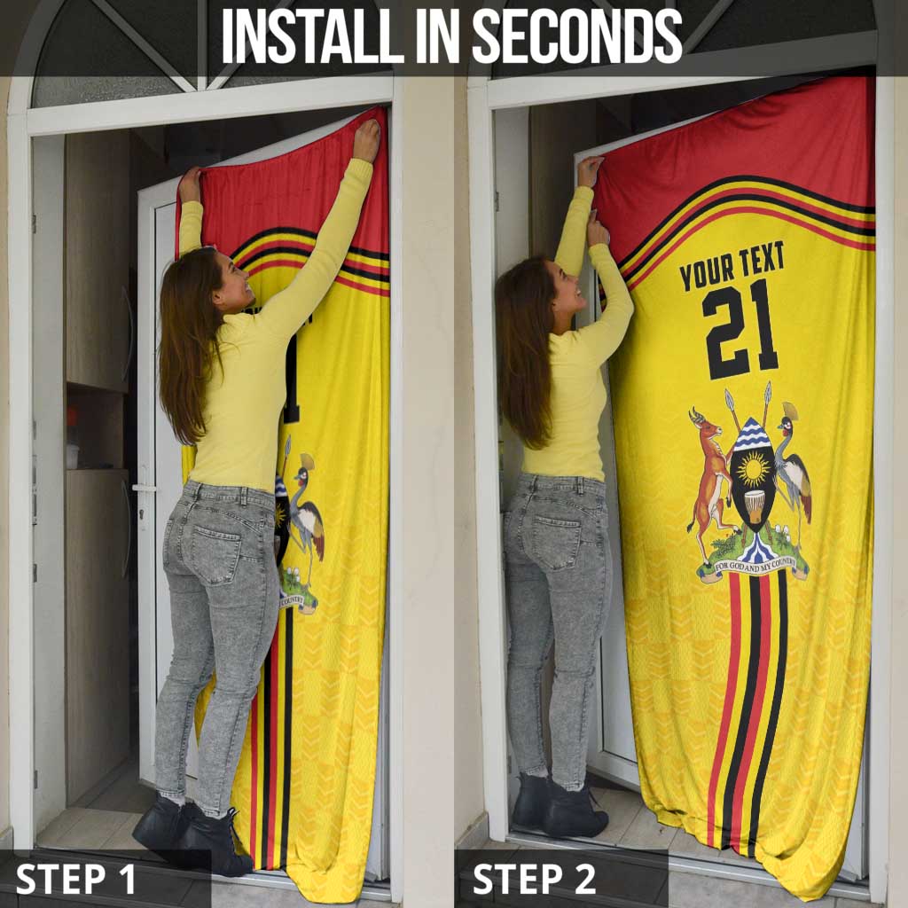 Uganda Cricket Custom Door Cover Cranes Cricket Ball Fire - Wonder Print Shop