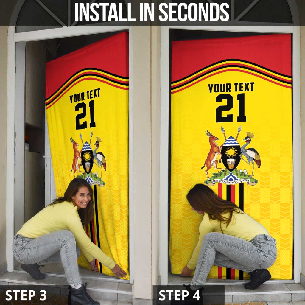 Uganda Cricket Custom Door Cover Cranes Cricket Ball Fire - Wonder Print Shop