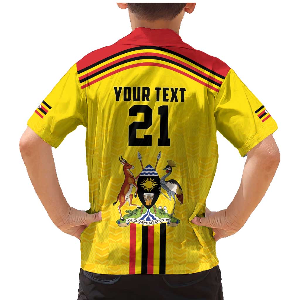 Uganda Cricket Custom Family Matching Mermaid Dress and Hawaiian Shirt Cranes Cricket Ball Fire - Wonder Print Shop