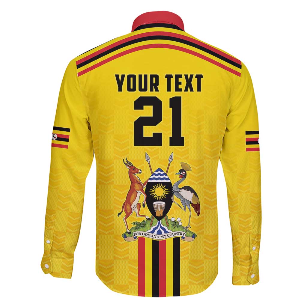 Uganda Cricket Custom Family Matching Short Sleeve Bodycon Dress and Hawaiian Shirt Cranes Cricket Ball Fire - Wonder Print Shop