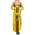 Uganda Cricket Custom Family Matching Summer Maxi Dress and Hawaiian Shirt Cranes Cricket Ball Fire - Wonder Print Shop