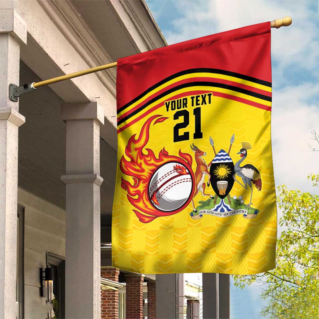 Uganda Cricket Custom Garden Flag Cranes Cricket Ball Fire - Wonder Print Shop