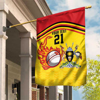Uganda Cricket Custom Garden Flag Cranes Cricket Ball Fire - Wonder Print Shop