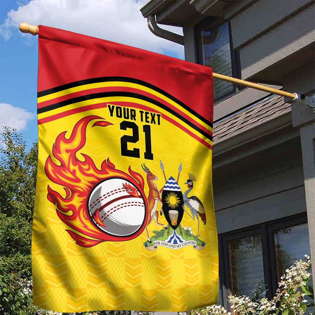 Uganda Cricket Custom Garden Flag Cranes Cricket Ball Fire - Wonder Print Shop