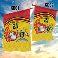 Uganda Cricket Custom Garden Flag Cranes Cricket Ball Fire - Wonder Print Shop