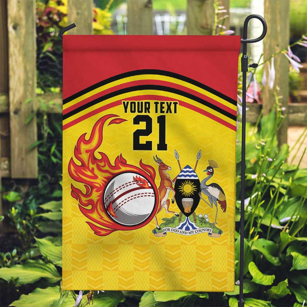 Uganda Cricket Custom Garden Flag Cranes Cricket Ball Fire - Wonder Print Shop