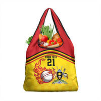 Uganda Cricket Custom Grocery Bag Cranes Cricket Ball Fire - Wonder Print Shop