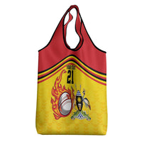 Uganda Cricket Custom Grocery Bag Cranes Cricket Ball Fire - Wonder Print Shop
