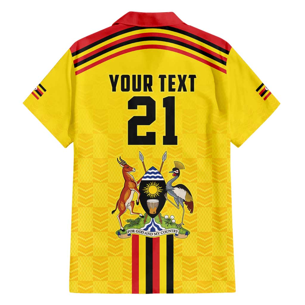 Uganda Cricket Custom Hawaiian Shirt Cranes Cricket Ball Fire - Wonder Print Shop