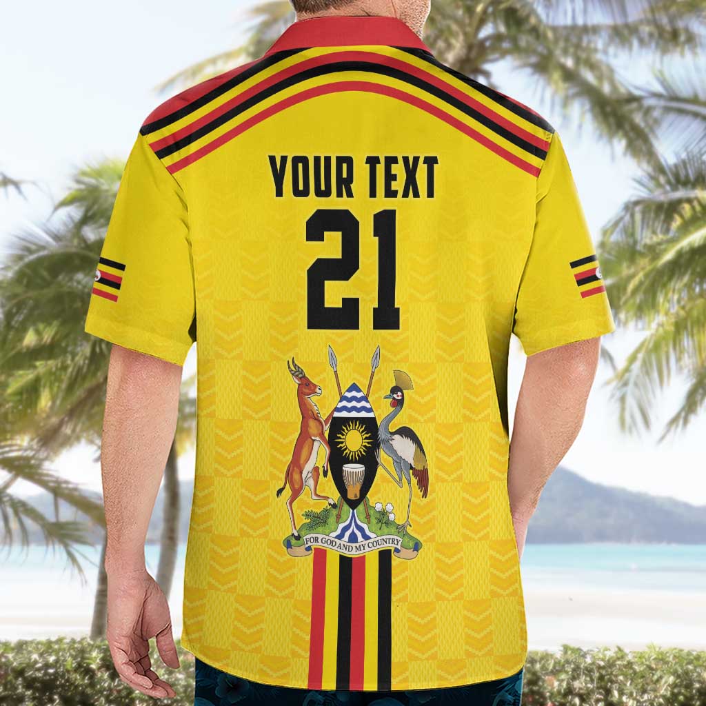 Uganda Cricket Custom Hawaiian Shirt Cranes Cricket Ball Fire - Wonder Print Shop