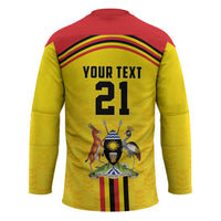 Uganda Cricket Custom Hockey Jersey Cranes Cricket Ball Fire - Wonder Print Shop