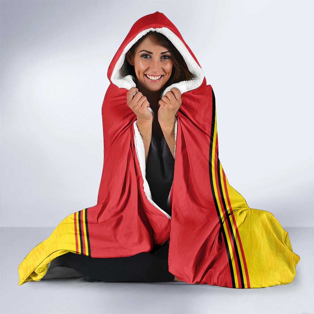 Uganda Cricket Custom Hooded Blanket Cranes Cricket Ball Fire - Wonder Print Shop